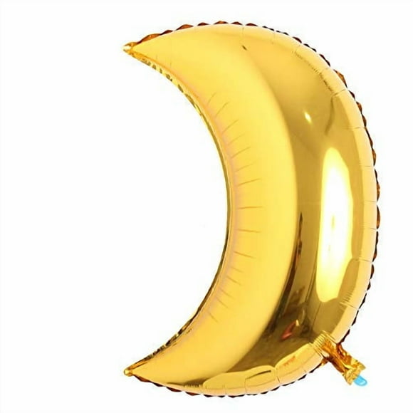 26 inch large moon foil helium balloons baby shower 100 days kids birthday party wedding decoration supplies big moon balloons (26 inch Moon Gold)