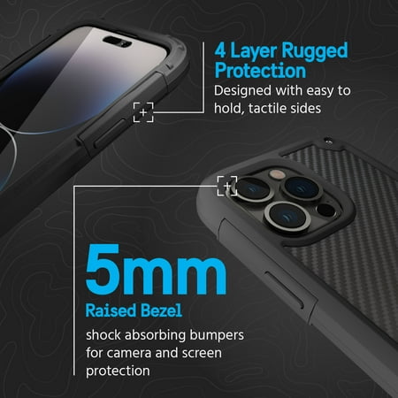 Pelican - Shield Antimicrobial Hardshell Case with MagSafe for Apple iPhone 14 Pro Max - Kevlar