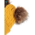 thumbnail image 6 of Deago Infant Toddler Winter Hat Scarf Set for Baby Girl Knitted Warm Fleece Lined Skiing Cap Lovely Pompom Kids Beanie 6-36 Months (Yellow), 6 of 8