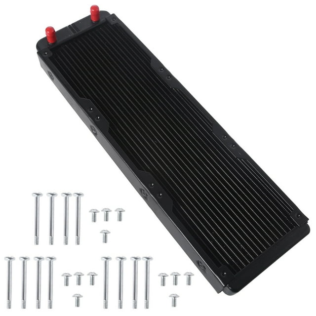 K1KF 360mm 18 Tube Computer Water Cooling Radiator G1/4 Female Thread Heat Dissipation for Computer PC CPU Water Cool System 360mm Straight mouth Aluminum