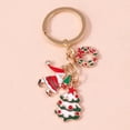 thumbnail image 2 of Llaveros de Papá Noel para mujer y hombre, llaveros esmaltados con corona de árbol de navidad, regalos para Festival, bolso, colgantes, 2 of 4