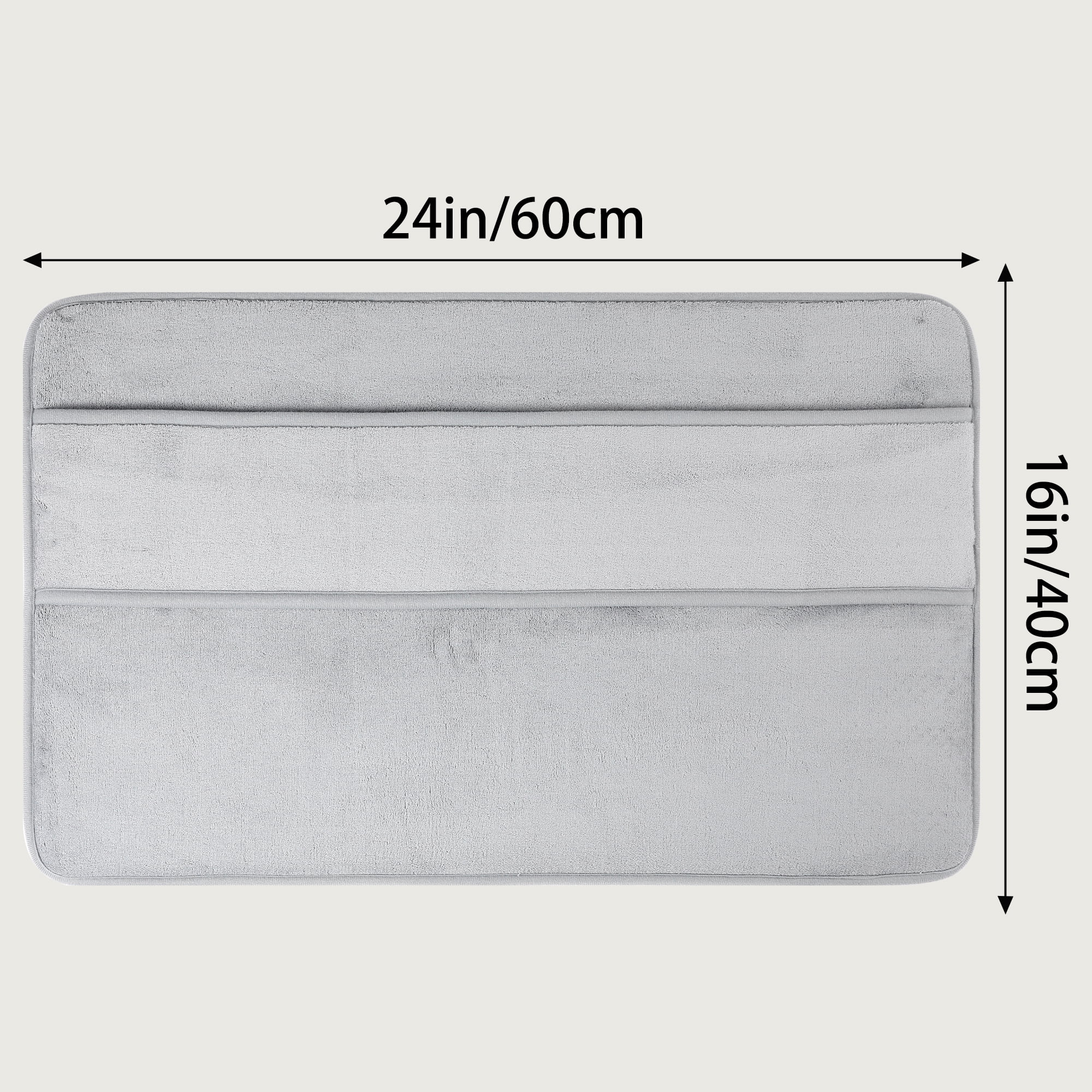 Unique Bargains Memory Foam Absorbent Non Slip Bath Rug Grey 16" x 24"