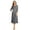 Charcoal, variant on Fit & Flare, Scoop Neck, 3/4 Sleeve Casual Dress, Women's