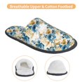 thumbnail image 3 of Fotbe Vintage Blue Flowers Pantuflas Peludas para Mujer con Estampado, Zapatillas de Peluche, Zapatos de Invierno para Casa, Uso Interior y Exterior-Large, 3 of 8