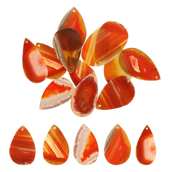 Uxcell Agate Slices - Red 12 Pcs Natural Irregular Geode Agate with Holes Healing Crystals Geode Stones, [for DIY Jewelry Making Home Decoration]