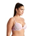 thumbnail image 3 of Curve Muse Women Plus Size Underwire Add 1 and a Half Cup Push Up Lace Mesh Bra-2PK-Lt Pink,Brown-32DD, 3 of 6