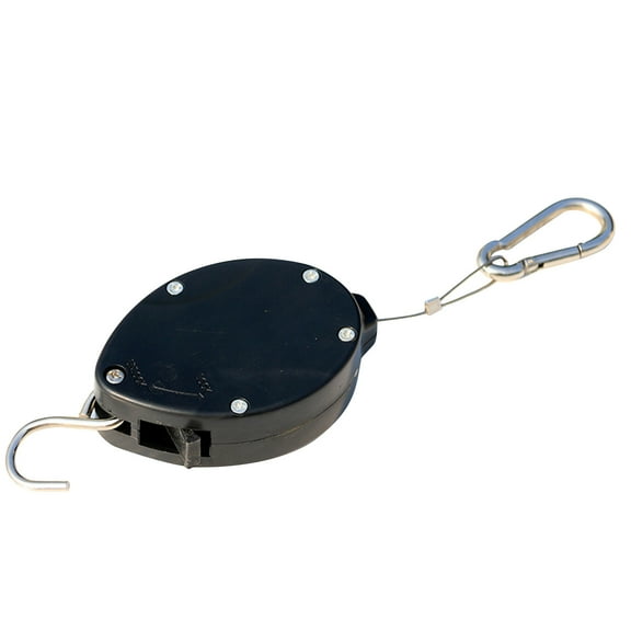 LACKUST Ceiling Hooks for Hanging Plants on Sale,Retractable Pulley Hanging Basket Pull Down Hanger Garden Plant Pots Hook 1PC,Black