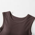 thumbnail image 3 of Lenpel Women's Tank Tops with Built in Bra Crew Neck Solid Color Slim Sleeveless T Shirts Soft Casual Camisole Tees, 3 of 5