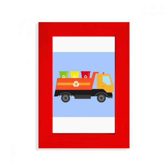 Virescence Afforest Garbage Truck Picture Display Art Red Photo Frame