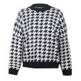 thumbnail image 3 of Fesfesfes Women Sweaters Casual Long Sleeve Geometric Knit Retro Pullover Sweater Under $10, 3 of 4