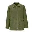 thumbnail image 5 of TKLPEHG Winter Jacket Women Casual Long Sleeve Collared Jacquard Coats Trendy Button Jacket with Pockets (Green,L), 5 of 7