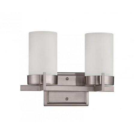 

Sunset Lighting 2Lt Luminette Vanity Satin Nickel with Opal Glass F2862-80