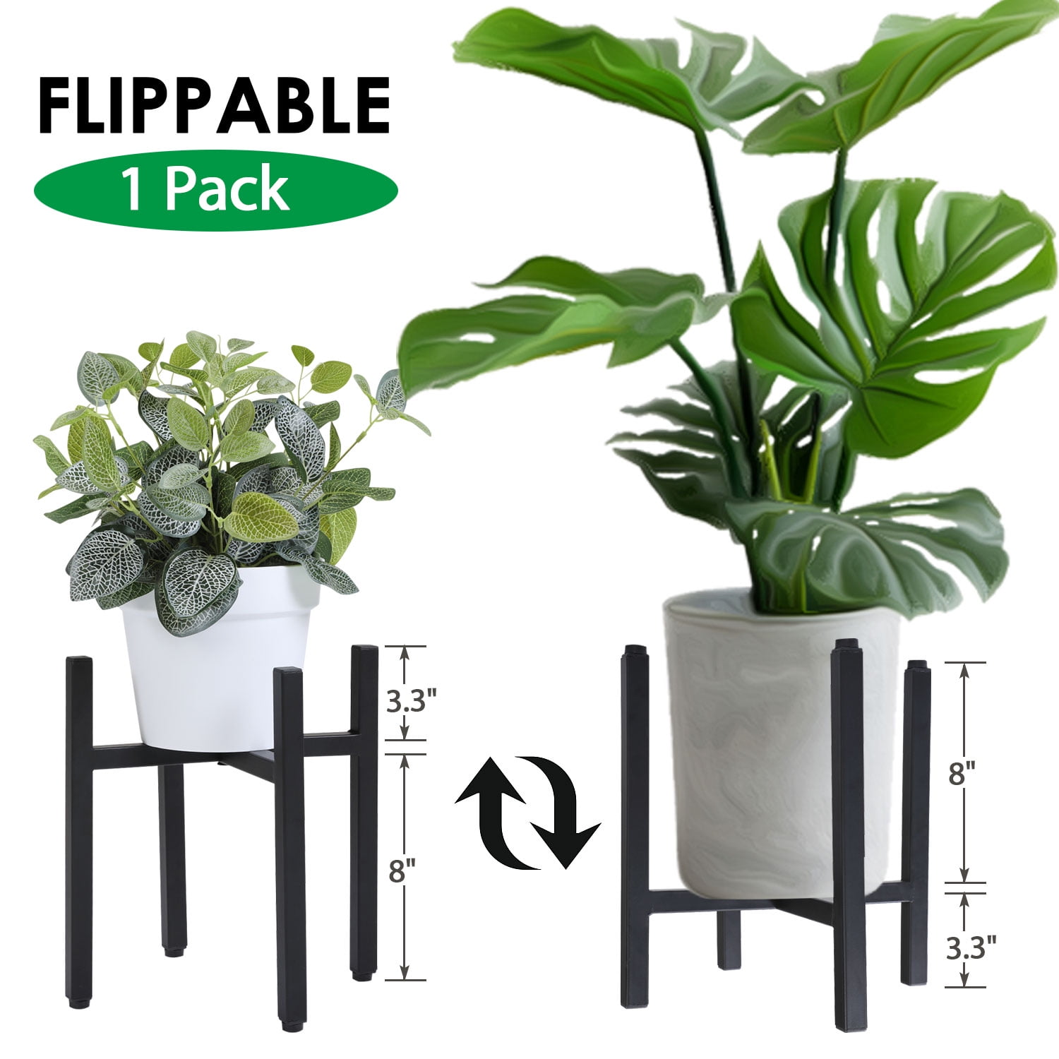 Jaxpety Adjustable Plant Stands Indoor Outdoor Metal, Mid