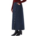 thumbnail image 4 of INSPIRE CHIC Denim Skirt for Women Midi Length Button Down H Line Long Jean Skirts XL Dark Blue, 4 of 6