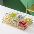 thumbnail image 1 of Plato de fruta dividido de vidrio Plato comercial para refrigerio Plato para refrigerio Bar Baño de pies Club KTV Plato con tapa, 1 of 1