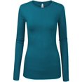 thumbnail image 2 of Kaylee_xo Women’s Round Neck Long Sleeve Solid Basic Slim Fit Cute Stretchy Tee Shirt Top, 2 of 2