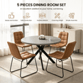 thumbnail image 4 of 43.5 Inch Round Dining Table Set For 4, 5-Piece Wooden Table with Metal Leg Dining Chairs, Mid Century Modern Small Coffee Set For Dining Room Kitchen Apartment, 4 of 9