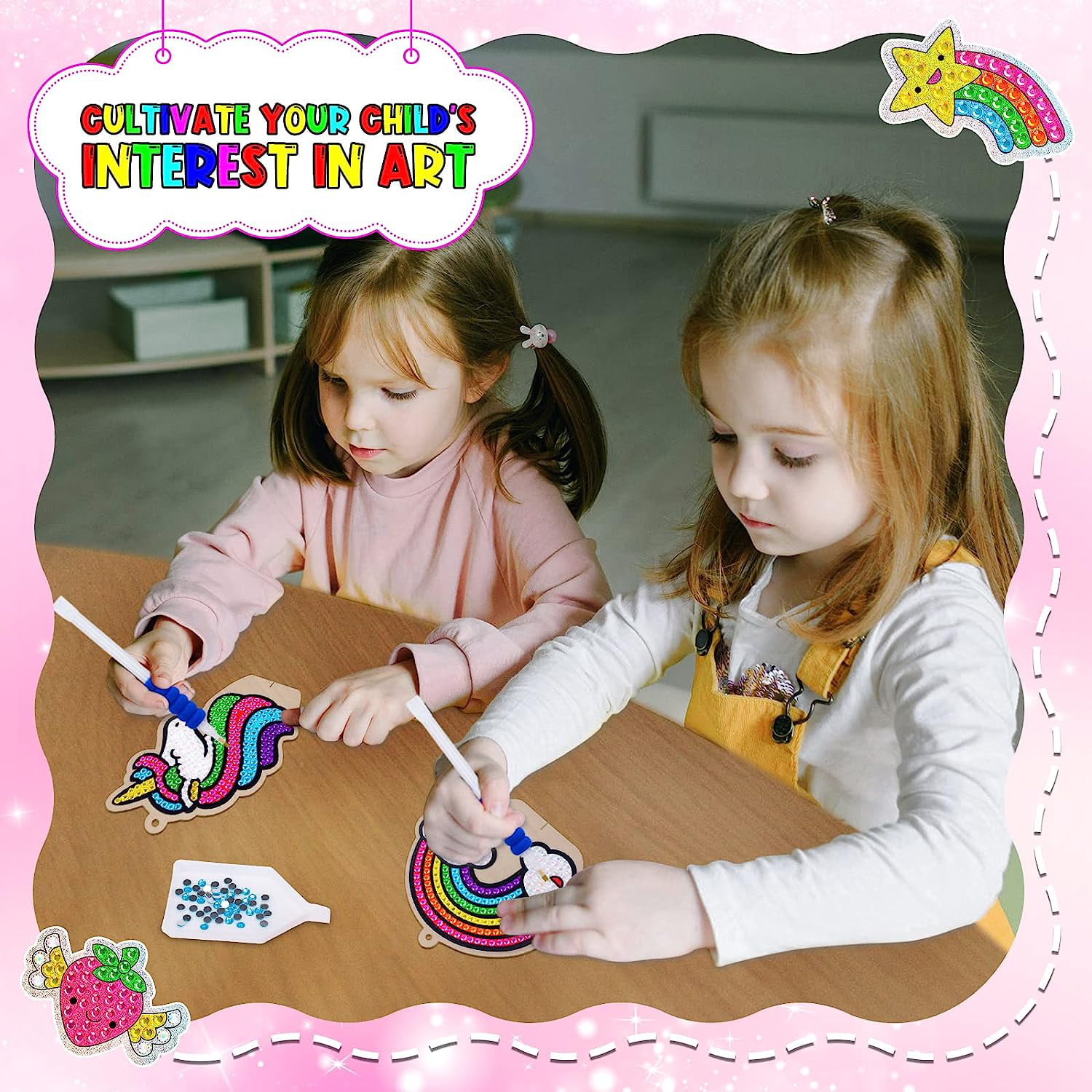 Girls Toys for 4 6 7 Year Olds Girls 5D Diamond Painting Kits for Kids Toys  for Girls 4-6 Gifts for 4 5 6 7 8 Year Old Girl Gifts Ideas Kids