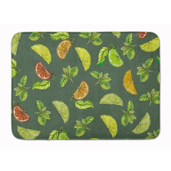 Carolines Treasures BB5207RUG Lemons Limes and Oranges Machine Washable Memory Foam Mat 19 X 27" multicolor