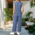 thumbnail image 5 of GEWSEY Two Piece Soft Sets for Women Summer Vacation Travel Outfits Business Casual Outfits Matching Sets Women Clothing (Blue, M), 5 of 7