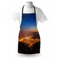 thumbnail image 3 of Landscape Apron City at Night Time Twilight Skyline Panoramic View over Mountaintop Print, Unisex Kitchen Bib Apron with Adjustable Neck for Cooking Baking Gardening, Brown Orange Blue, by Ambesonne, 3 of 3