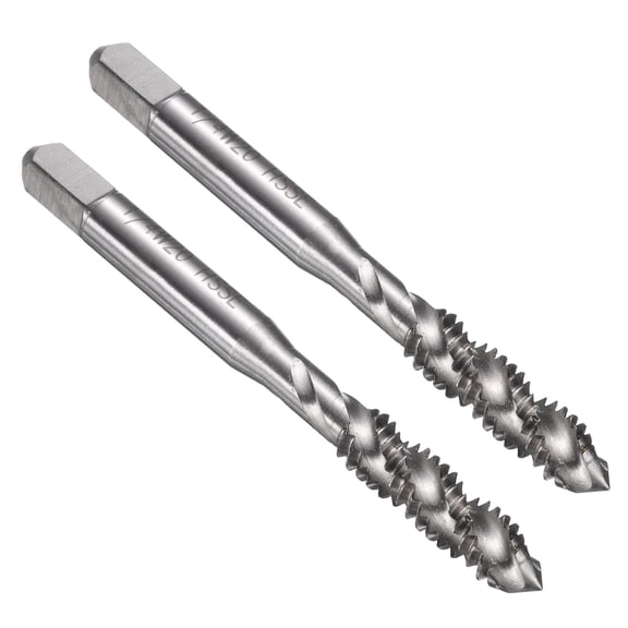 Uxcell 2pcs Spiral Flute Thread Taps 1/4-20 BSW H2 Machine Threading Tap Bit, Uncoated Screw Tapping Repair Tool, M35 Cobalt High-Speed Steel (M35 HSS-CO)
