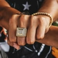 thumbnail image 3 of DUBSS Mens Rings Gold Color Real Copper Material Iced Out Hip Hop Fashion Hip Hop Jewelry Size 7-12, 3 of 5