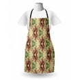 thumbnail image 3 of Abstract Apron, Repeating Geometric Shapes Hexagon Spiral Motifs Illustration Pattern, Unisex Kitchen Bib with Adjustable Neck for Cooking Gardening, Adult Size, Beige and Reseda Green, by Ambesonne, 3 of 4