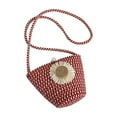 thumbnail image 2 of Women's Flower Woven Beach Bag, Sunflower Mobile Phone Tote, Lightweight Summer Vacation Purse, Multi-Color Options, 20x15x9cm, 2 of 7