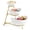 Gold, variant on 3 Tier Serving Bowls with Stand, Chips and Dip Serving Dishes Set for Entertaining Party, Ceramic Fruit Bowl for Salad Soup Snacks, Microwave & Dishwasher Safe