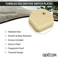 thumbnail image 4 of Questech Decor Single Toggle Light Switch Cover, Tumbled Texture, Travertine, 4 of 10