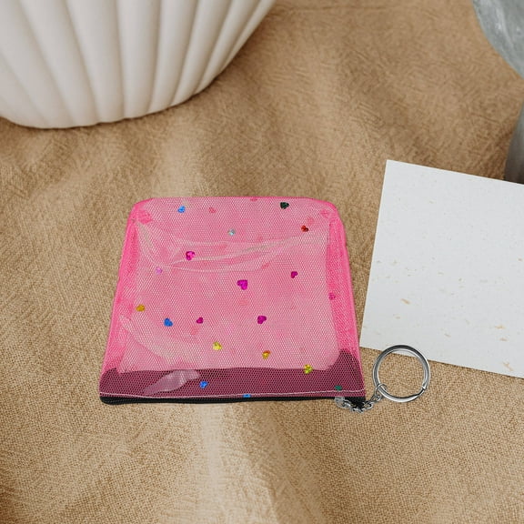 WHAMVOX 4pcs Small Purses Clear Coin Purse Small Wallet Zipper Wallet Women Change Purse