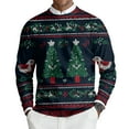 thumbnail image 2 of Homeyce Men's Pullover Crewneck Sweater Long Sleeve Soft Knitted Sweaters Christmas Reindeer Snowflake Soft Cute Ugly 2025 Novelty Pullover Christmas Pattern Holiday Pullover,Blue 4XL, 2 of 6
