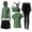 Green-2, variant on 5pcs Workout Outfits for Women Athletic Sets Sport Suits Yoga Gym Fitness Exercise Clothes Jogging Tracksuits
