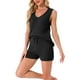 thumbnail image 4 of Conjunto de lounge para mujer INSPIRE CHIC Pjs Top de tanque y pantalones cortos V cuello de punto Pijama Set L Negro, 4 of 6