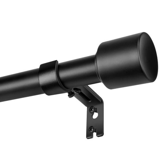Barra de cortina Hradecti de 1 pulgada de diámetro, ajustable entre 76 y 366 cm, color negro mate