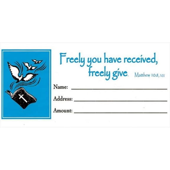 Offering Envelope-Freely Given (Matthew 10:8) (Bill-Size) (Pack Of 100)