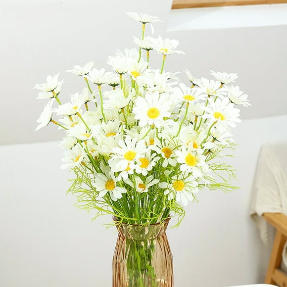 10 Pack - Artificial Flowers for Home Decor - Faux Floral Arrangements Wedding Party Centerpieces Thanksgiving Christmas Spring, White, JKODE