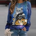 thumbnail image 1 of Puntoco Mujer Camisas Gráfico Impreso Manga Larga Cuello Redondo Sudadera Pullover Tops Cómodos Puntoco Puntoco-5544, 1 of 4