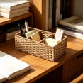 thumbnail image 4 of Fufafayo Paper Rope Woven Divided Storage Basket 3 Compartment Organizer, Bathroom Toiletries Caddy, Wicker Boho Home Decor for Shelf Counter Vanity, 4 of 6