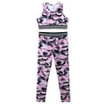 thumbnail image 4 of iEFiEL Kids Girls Camouflage Activewear Crop Top with Leggings Yoga Workout Sportswear Pink 12, 4 of 7