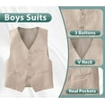 thumbnail image 4 of Lycody Boys Suits 3 Piece Slim Fit Suit Set Dresswear Ring Bearer Outfit for Boy, 4 of 6