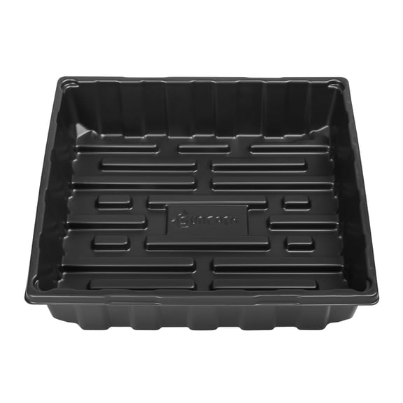 SUNPACK 10” x 10” Extra Strength Plastic Seed Starting Tray, Black, 2.5" - No Drainage Holes, Ideal for Greenhouses and Indoor Gardening - Made of BPA-Free Plastic