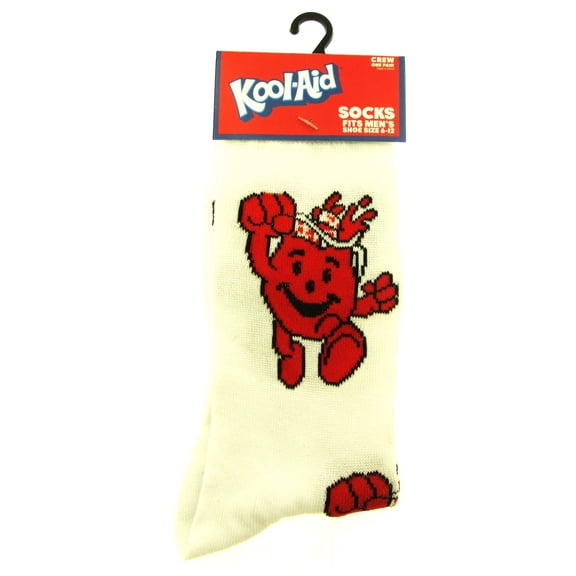 One Pair of Kool-Aid Crew Socks for Men Shoe Sizes 6 - 12
