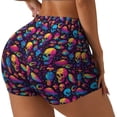 thumbnail image 2 of Fotbe colorful Skull Retro Seamless Shorts, Womens Workout Shorts High Waist Stretch Booty Short for Gym/Yoga/Running/Biking-Small, 2 of 9