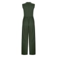 thumbnail image 2 of WILLBEST Vêtements d'Automne Femmes Combinaison Décontractée Taille Haute Ajustée avec Gilet Col Rond Jambe Large Jambe Droite Combinaison Chino Femmes, 2 of 6
