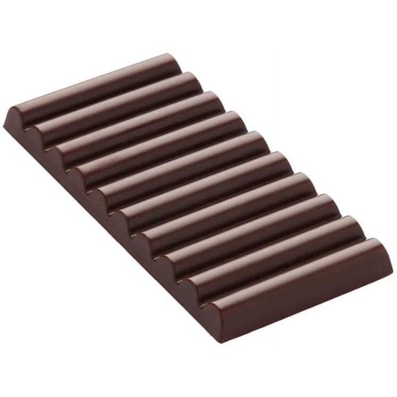 Martellato MA2024 Clear Polycarbonate Chocolate Mold with 3 Log Tablet Cavities 140mm x 69.5mm x 11mm High