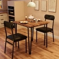 thumbnail image 4 of Dining Table Set for 2 With Upholstered Chairs 3 Piece Square Dining Table Set Breakfast Nook Farmhouse Kitchen Table With 2 Chairs Dinette Set for Dining Room, Apartment, Small Space, Rustic Brown, 4 of 9