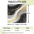 thumbnail image 2 of Black White Gold Marble Wave Dot Pattern Square Fitted Tablecloth with Elastic Edge,Square Table Cover,Washable Elastic Table Cover for Home Kitchen Party Decor 34"x34", 2 of 6