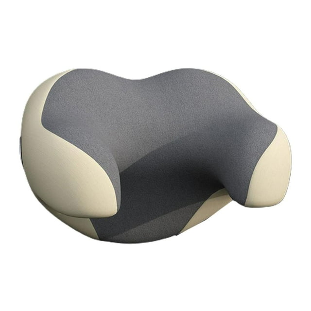 Miulika Car Vehicles Cushion Seat Memory Foam Headrest Children Beige Gray